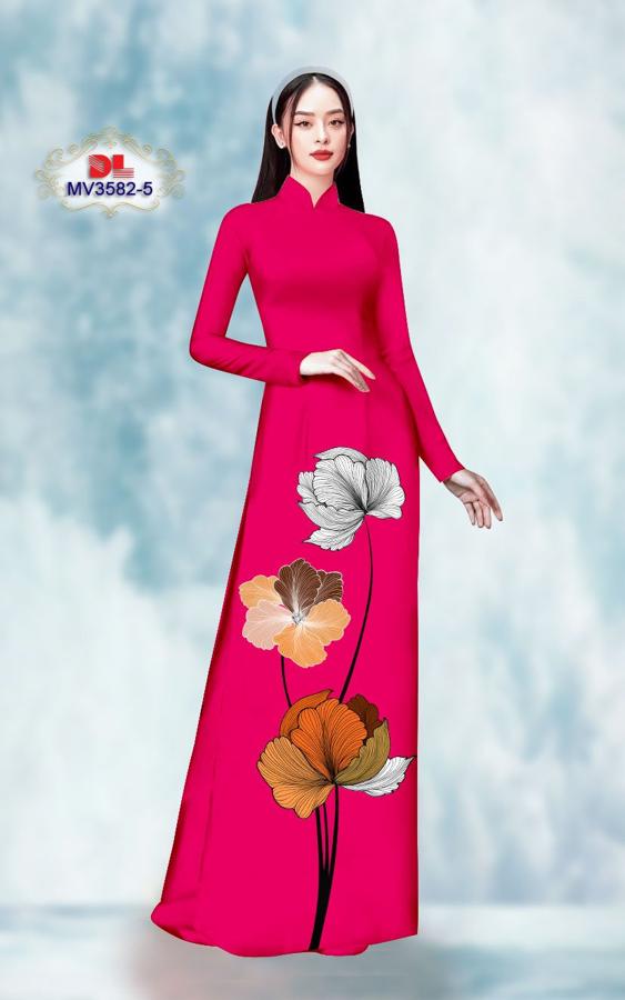 Vải Áo Dài Hoa In 3D AD MV3582 6